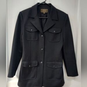 Vintage 90s Express Compagnie Internationale Black Military Style Jacket 7/8